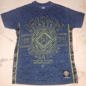 American Fighter Blue and Green Athletic Tee